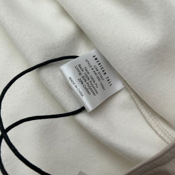 NWT American Tall Jacket Shacket Size Large XT Cream Oversized Vegan Leather - Picture 3 of 5